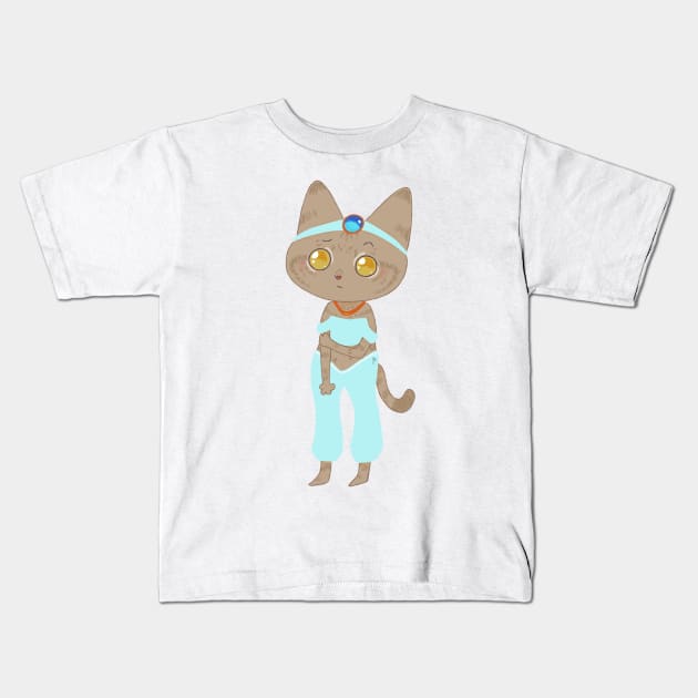 Jasmine cat Kids T-Shirt by bitingnclawing